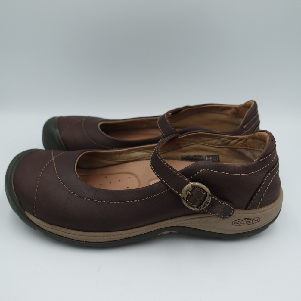 Keen Presidio II Mary Jane Brown Leather Comfort Walking Shoes Womens 9